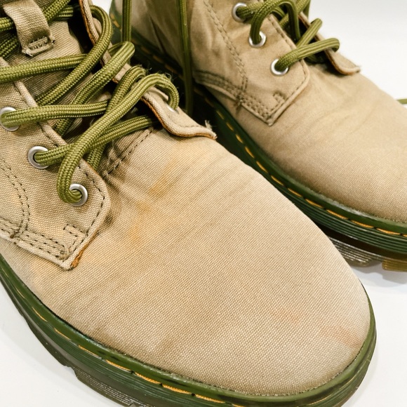 Vintage dr marten green maelly combat boots men’s 8 women’s 9 doc martens canvas - Picture 5 of 16